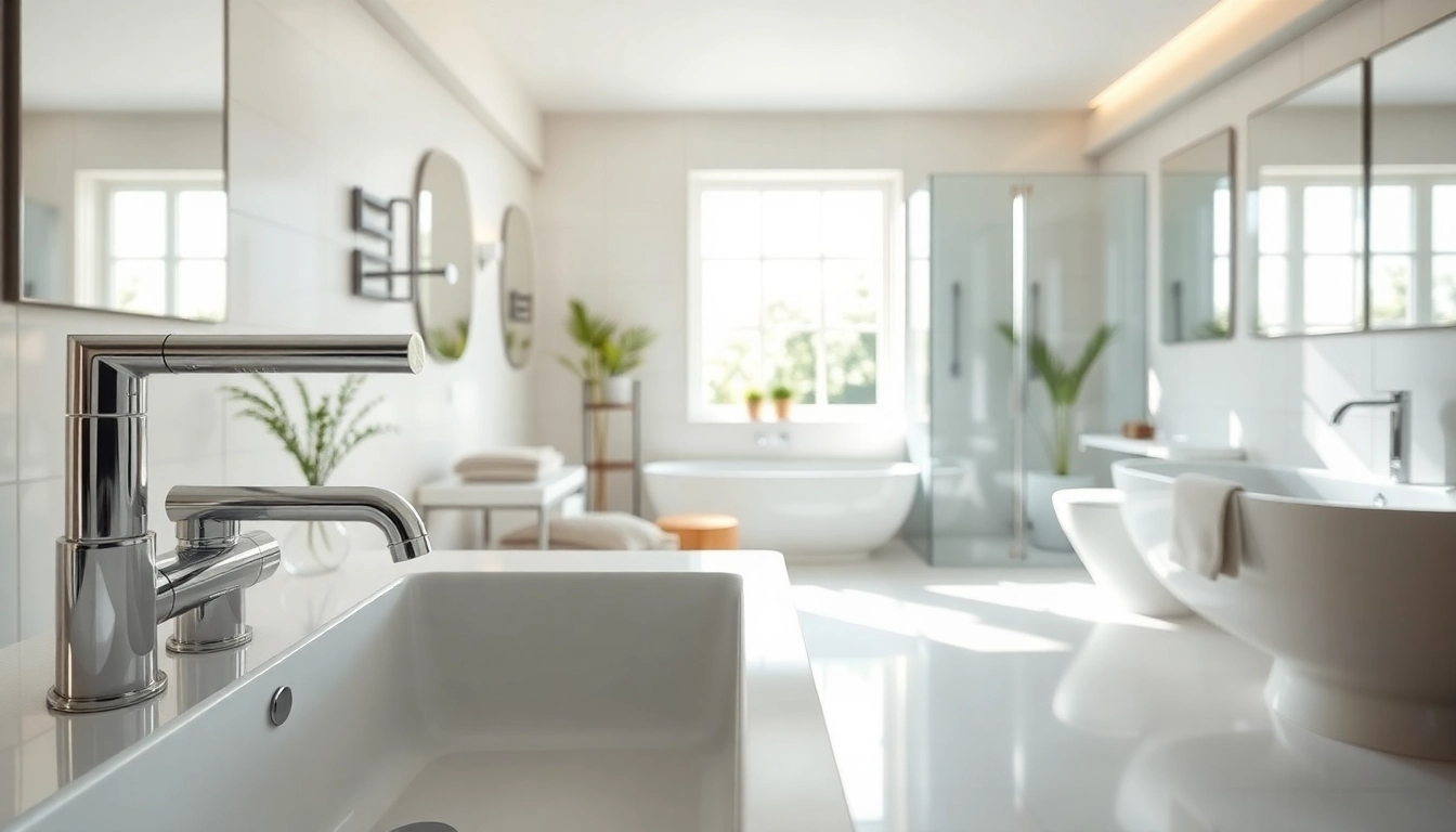 Ein modernes Badezimmer mit sonni sanitär Produkten, das Eleganz und Stil ausstrahlt.