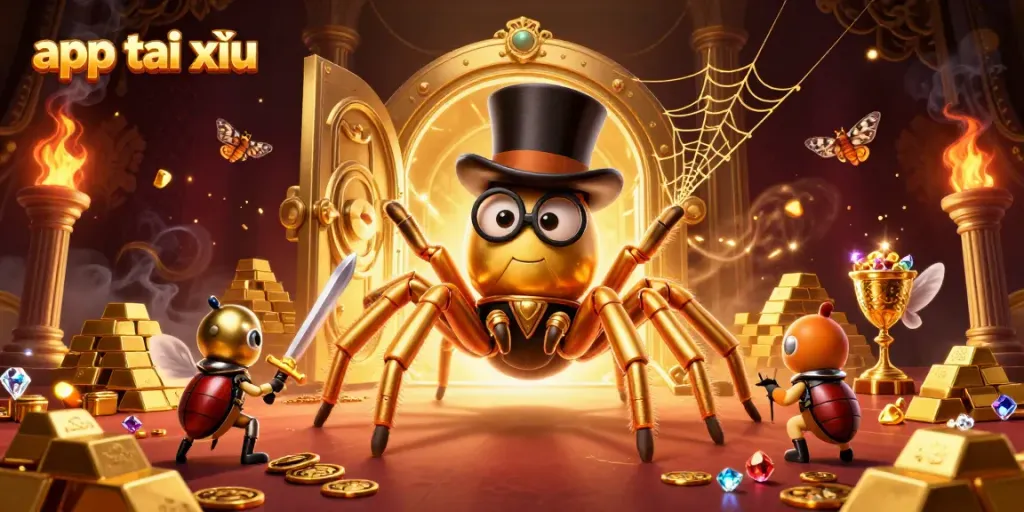 Engage with the exciting app tài xỉu experience amidst a vibrant casino illustrating adventure and fortune.