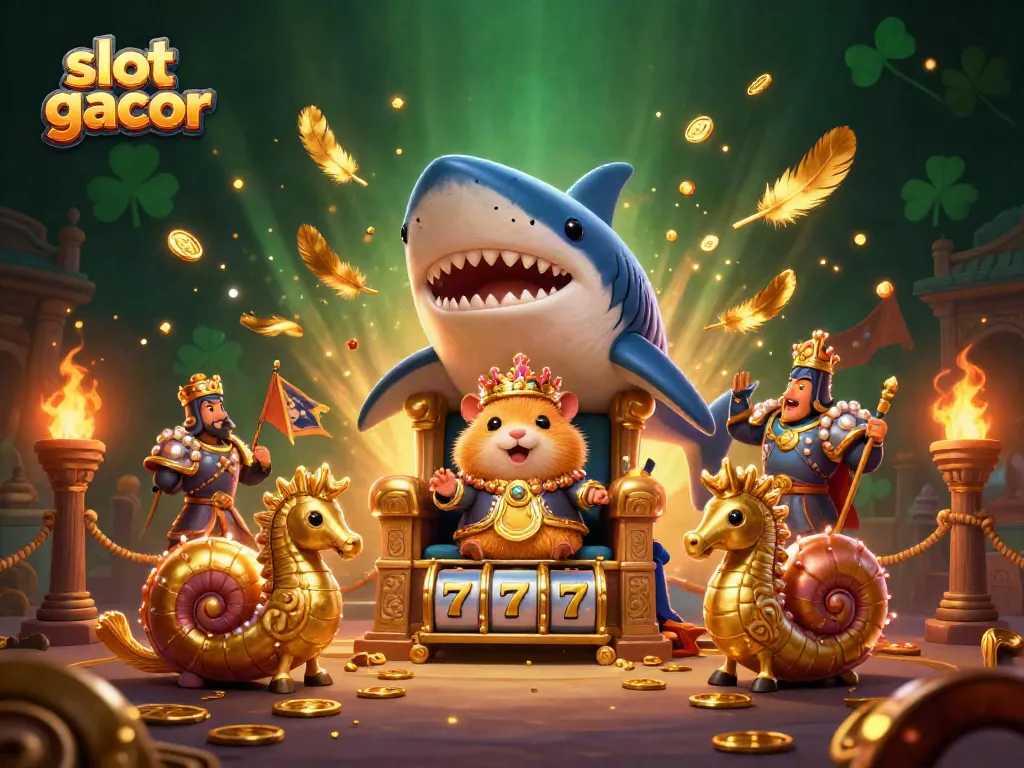 Menangkan peluang besar dengan slot gacor yang mempersembahkan raja hamster emas di kursi gigi megalodon.