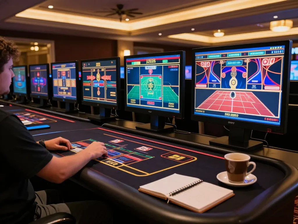 Experience thrilling online gaming with n188, showcasing live dealer games and strategy in a cozy setup