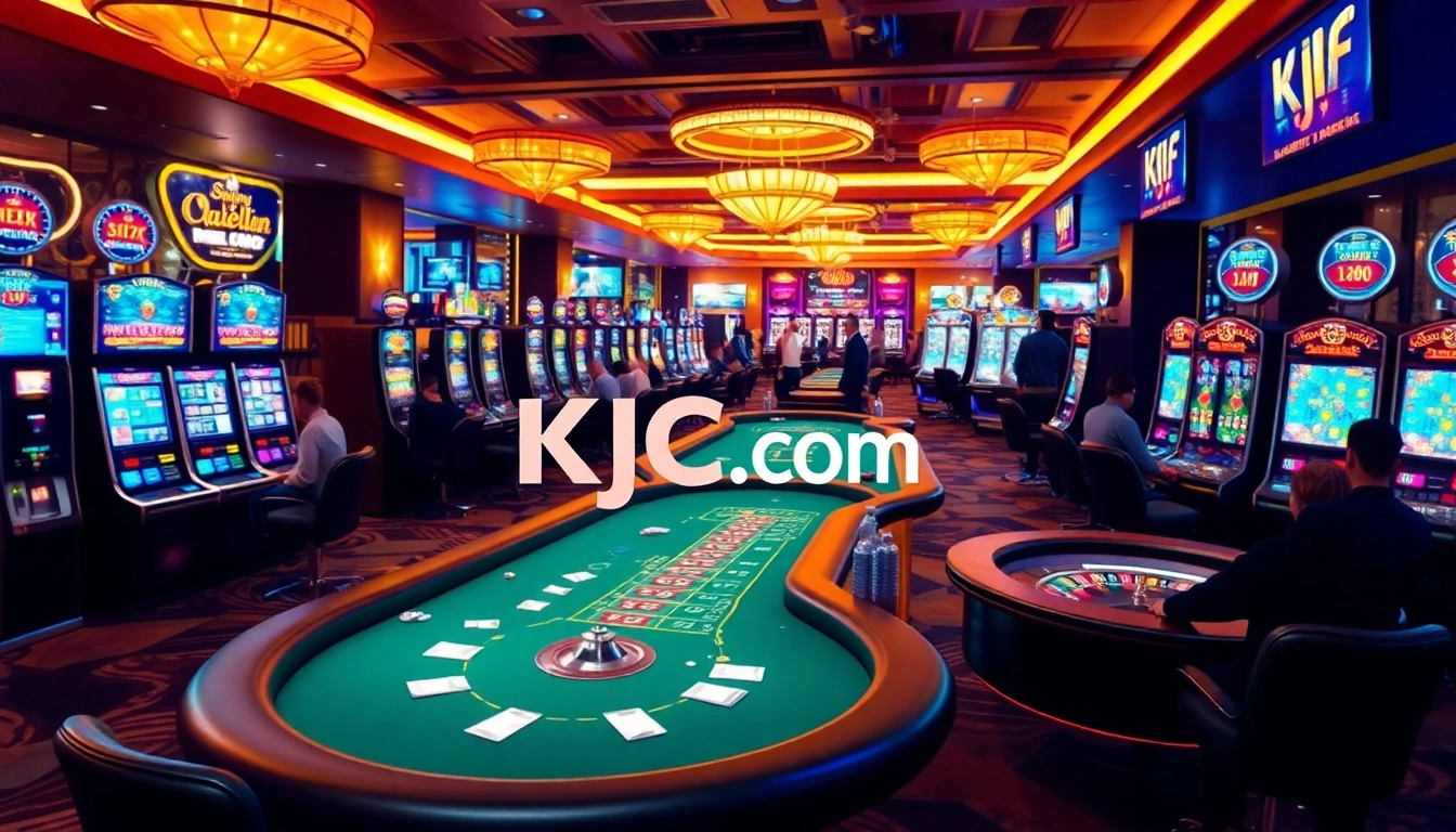 Experience thrilling gaming at Kjc us com casino, featuring vibrant tables and exciting players.