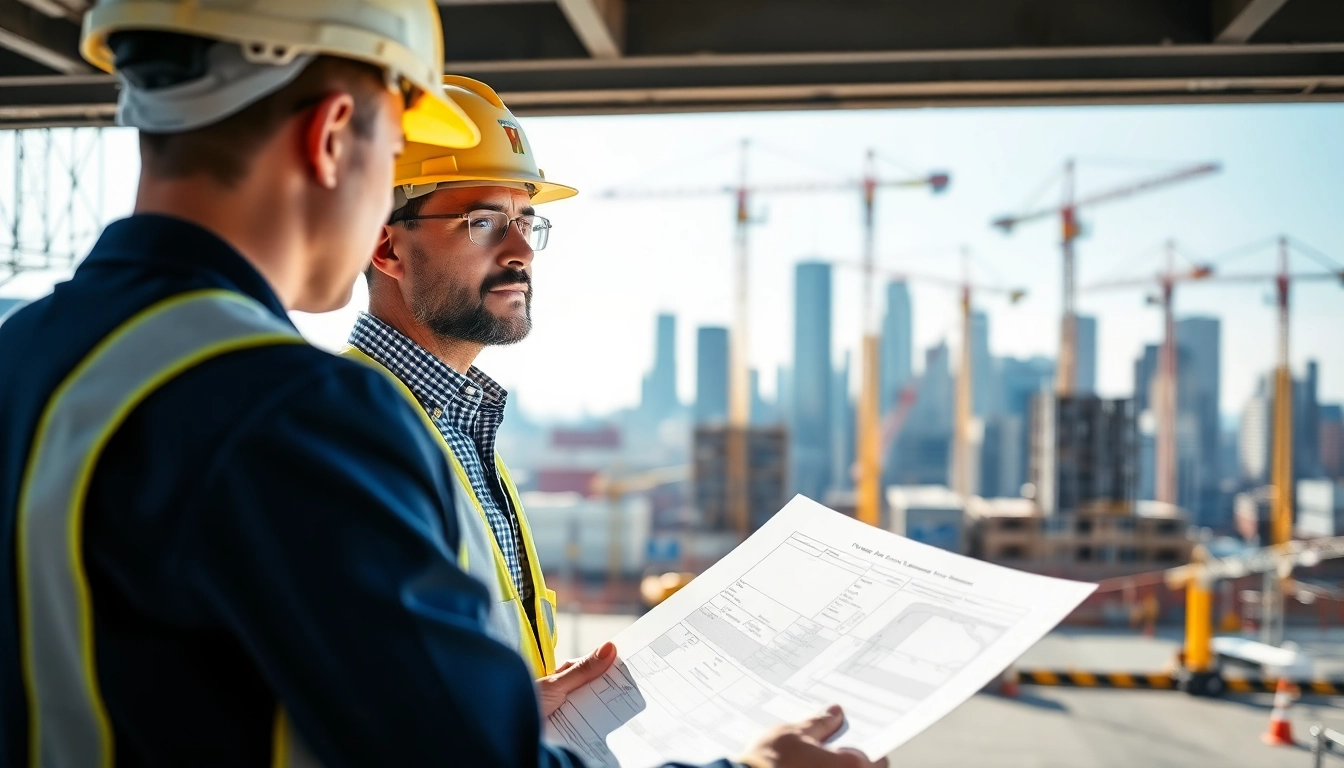 New York Construction Manager supervising an active construction site in New York City.