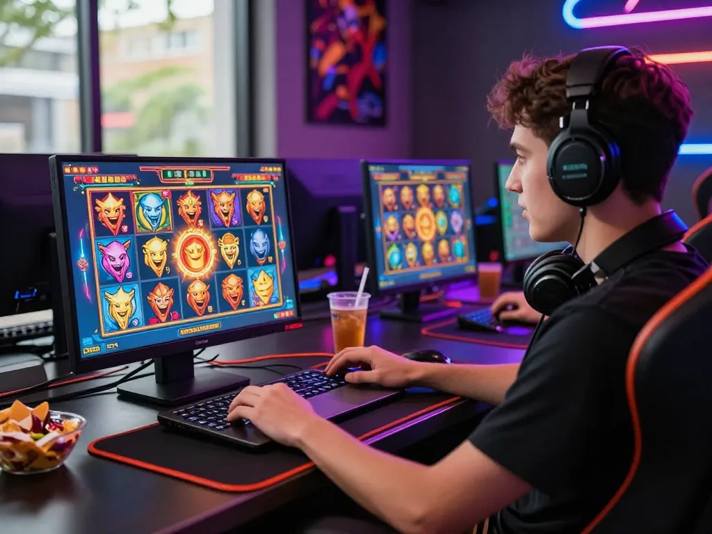 Immersive gaming experience at https://rikbet.in.net/ showcasing colorful online slot games and vibrant atmosphere.