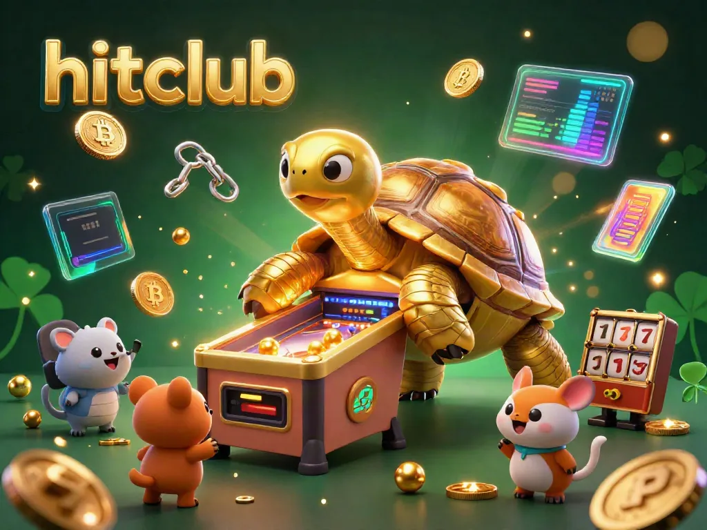 hitclub engaging scene with a colossal tortoise pinball machine, vibrant gambling elements