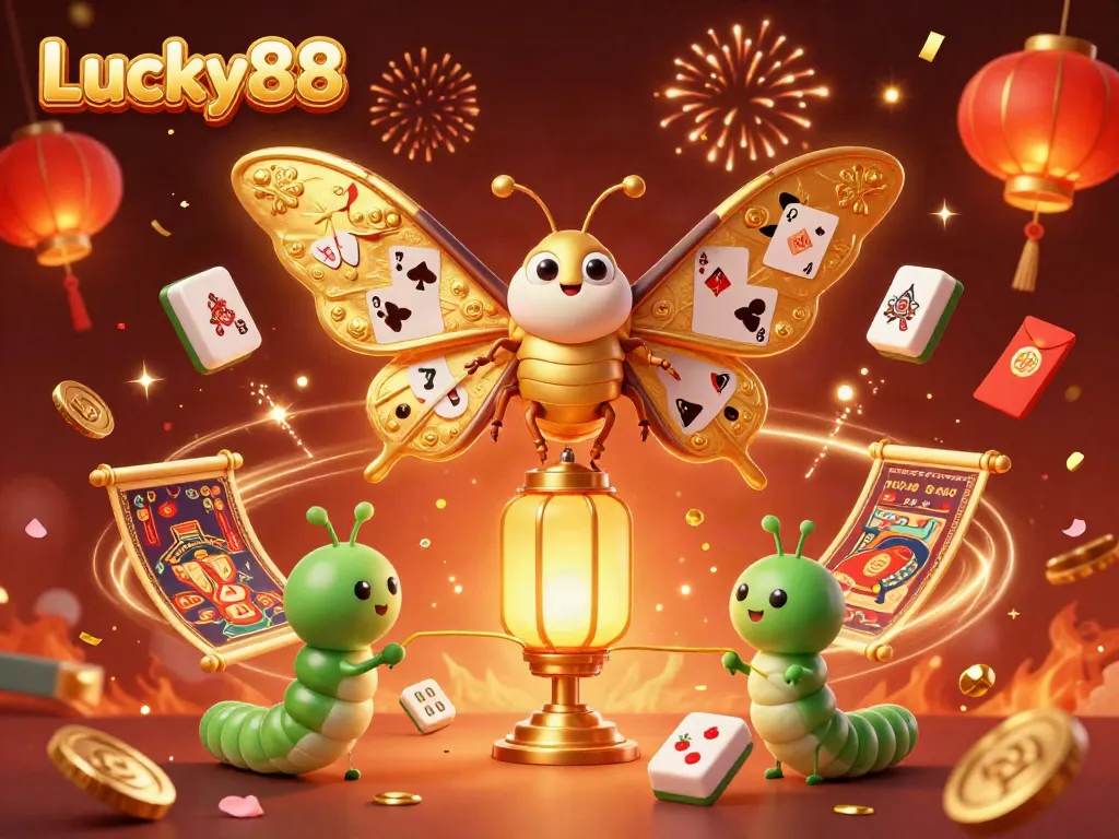 Experience the excitement of Lucky88 with vibrant casino-themed characters and festive elements.