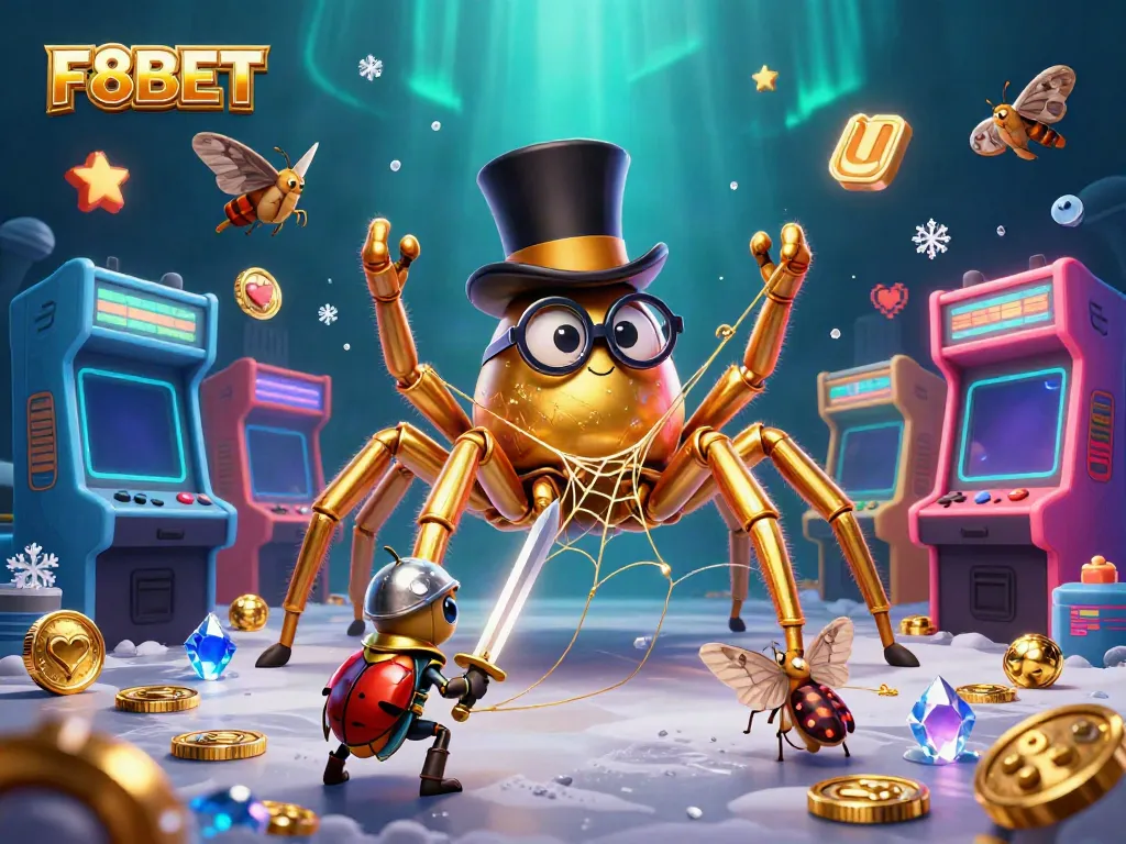 Engage with F8BET's thrilling gaming experience in this vibrant casino-themed illustration.