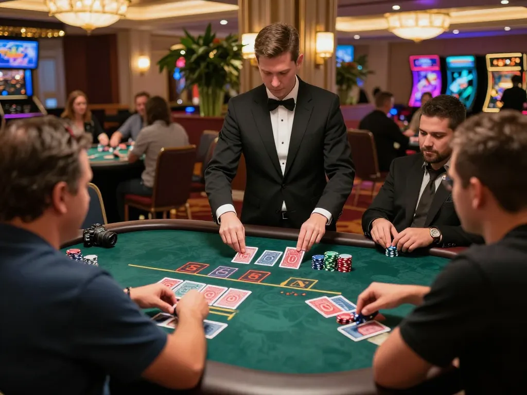 Players enjoying a thrilling game of blackjack at Jun88, showcasing strategic gameplay and engaging atmosphere.