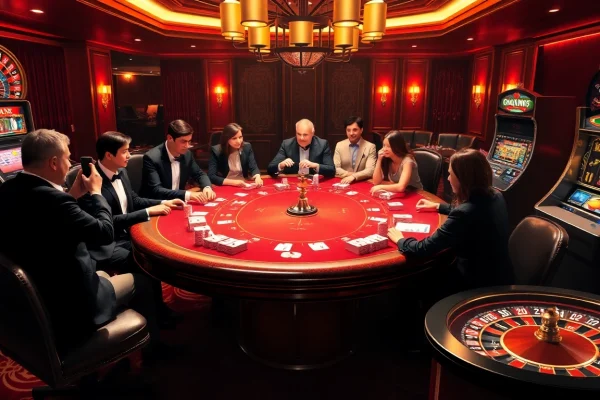 Engage in high-stakes poker action at Five88.foo with vibrant chips and a roulette wheel.