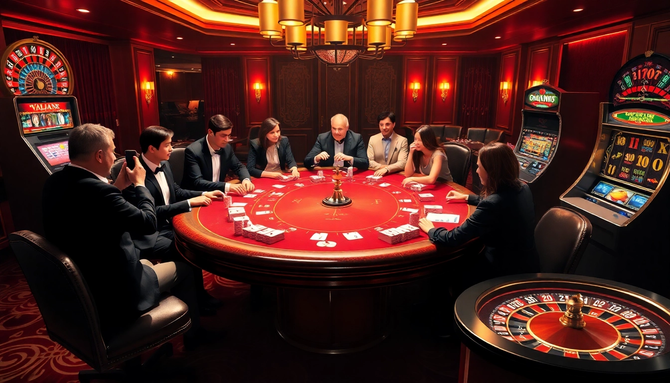 Engage in high-stakes poker action at Five88.foo with vibrant chips and a roulette wheel.