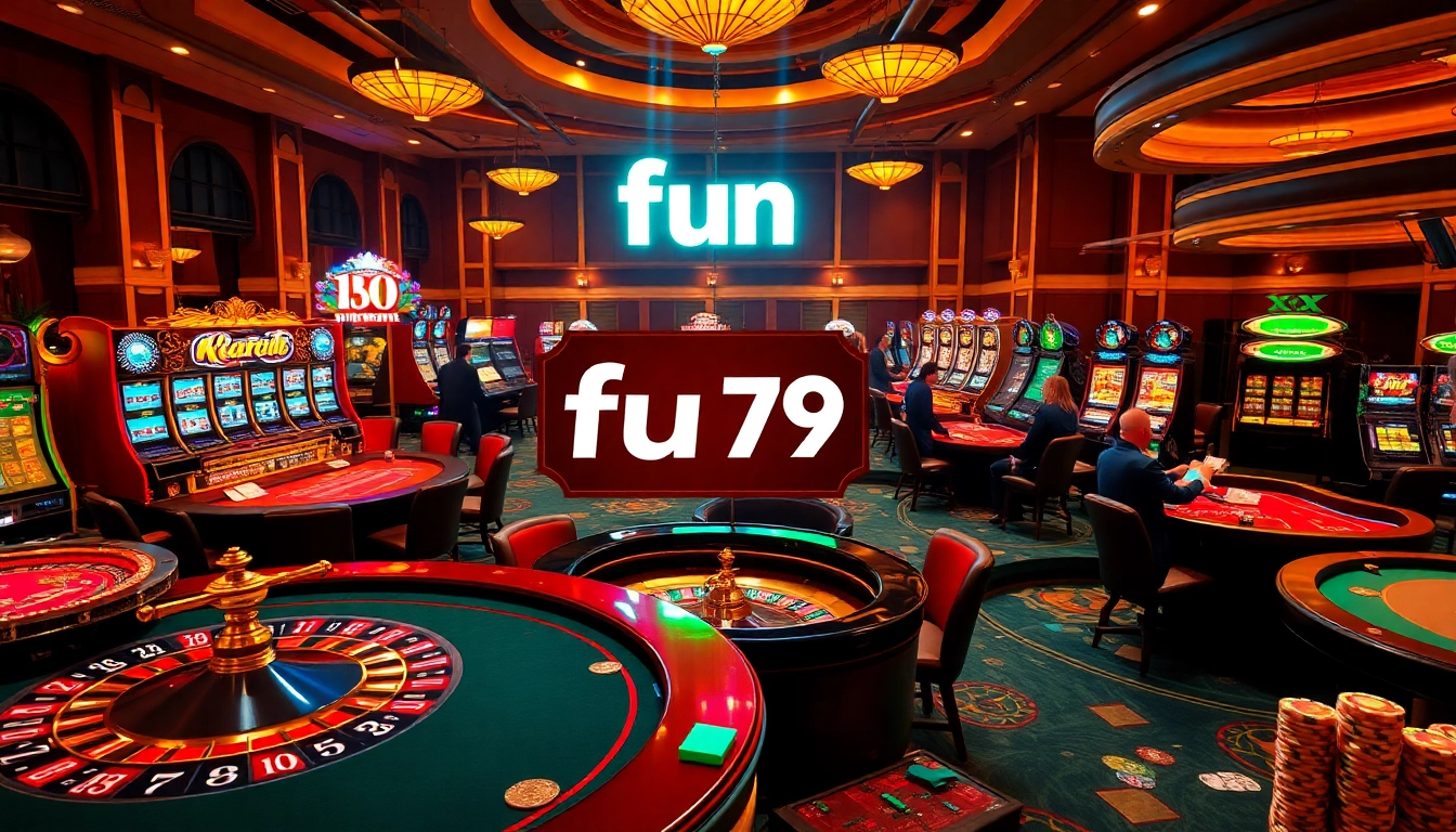 Engaged players experiencing the thrill of gambling at fun 79 casino tables.