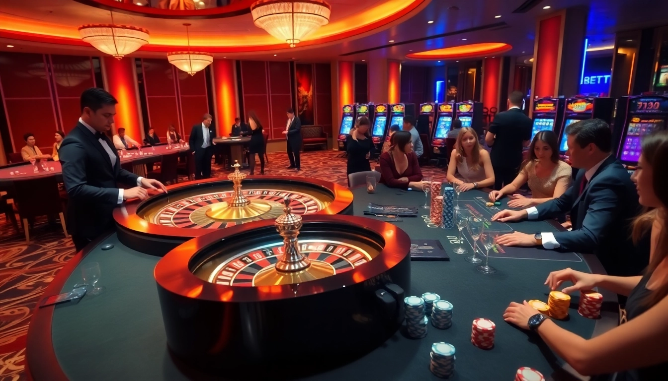 39BET offers a vibrant casino experience with poker tables and slot machines filled with excitement.