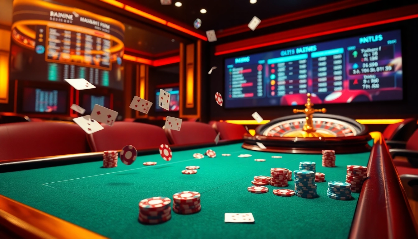 S666hn.com offers high-stakes poker with vibrant chips and cards in an energetic casino atmosphere.