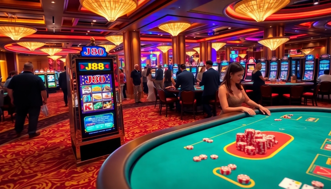Experience thrilling gameplay at the j88 casino with vibrant slot machines and exciting betting action.