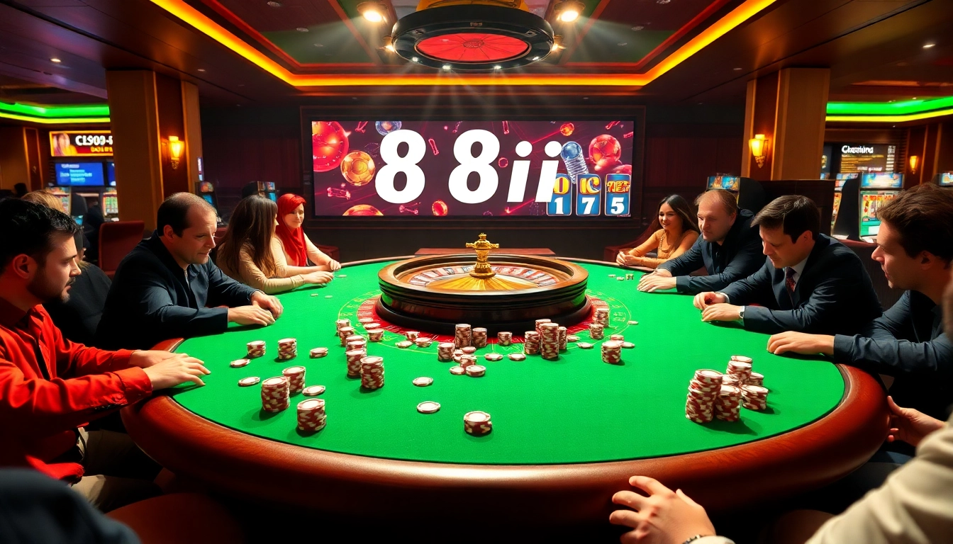 Players enjoying a vibrant poker night at 88ii casino, highlighting excitement and betting strategies.