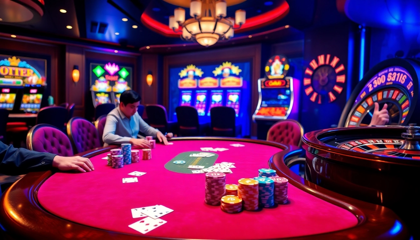 Engage in thrilling poker games at Lc88 com with vibrant casino visuals and exciting action.