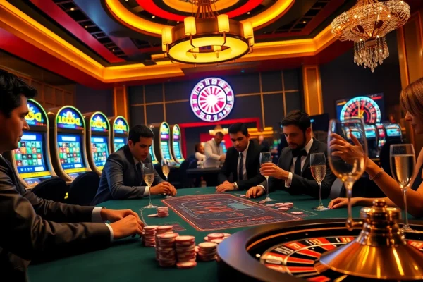 Experience the thrill of gambling at mb66.nyc with players at a poker table.