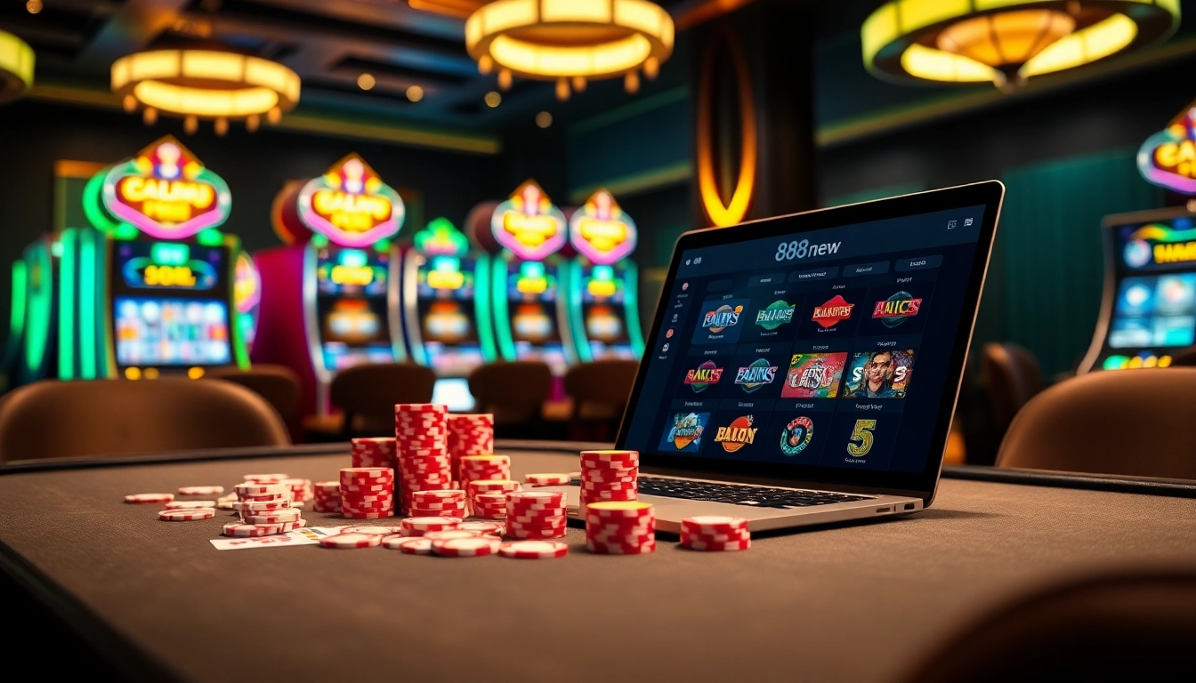 Experience thrilling gaming at 888new with vibrant casino tables and high-stakes excitement.