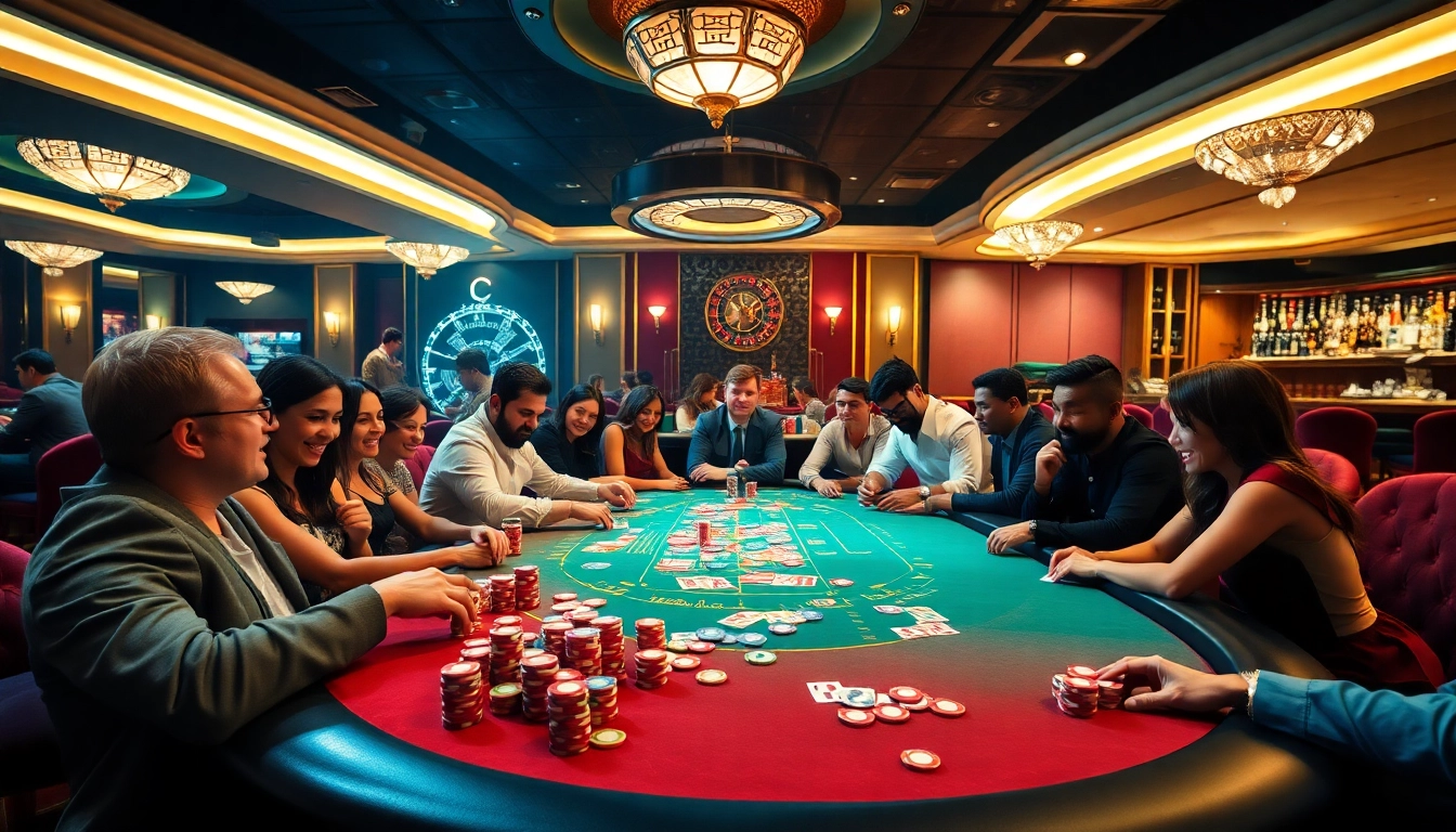 Experience the thrill of gambling with ee jl33 at a lively poker table with colorful chips.