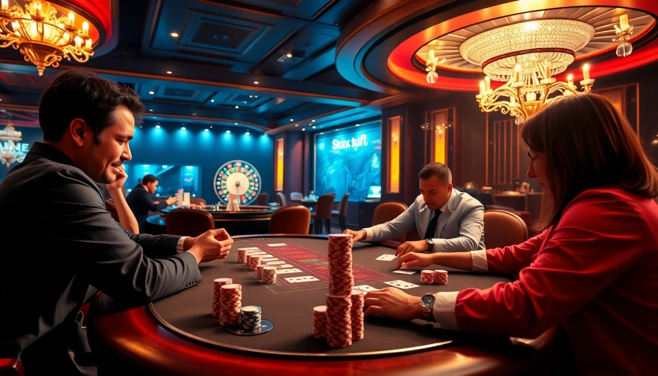 Join the action at https://ski10.org/ with luxurious casino poker tables bustling with excitement and high stakes.