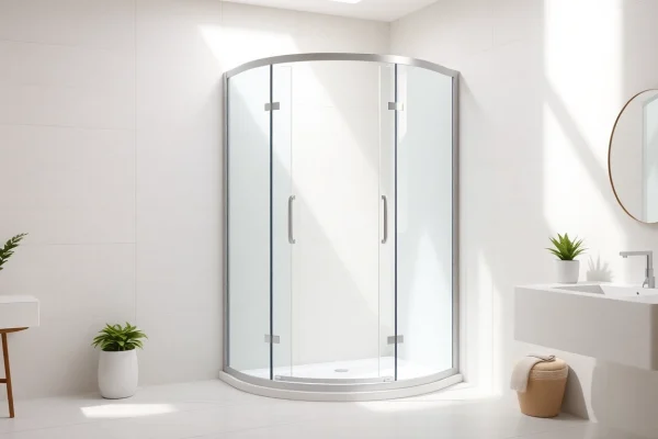 Elegante duschkabine 100x100 pendeltür in modernem Badezimmer mit harmonischem Design.