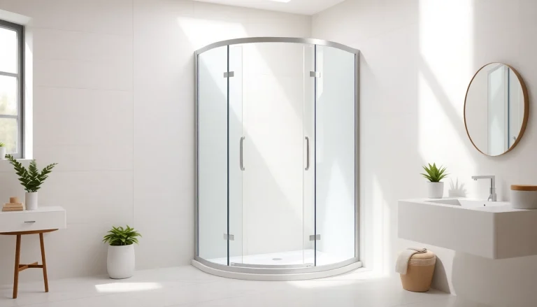 Elegante duschkabine 100x100 pendeltür in modernem Badezimmer mit harmonischem Design.