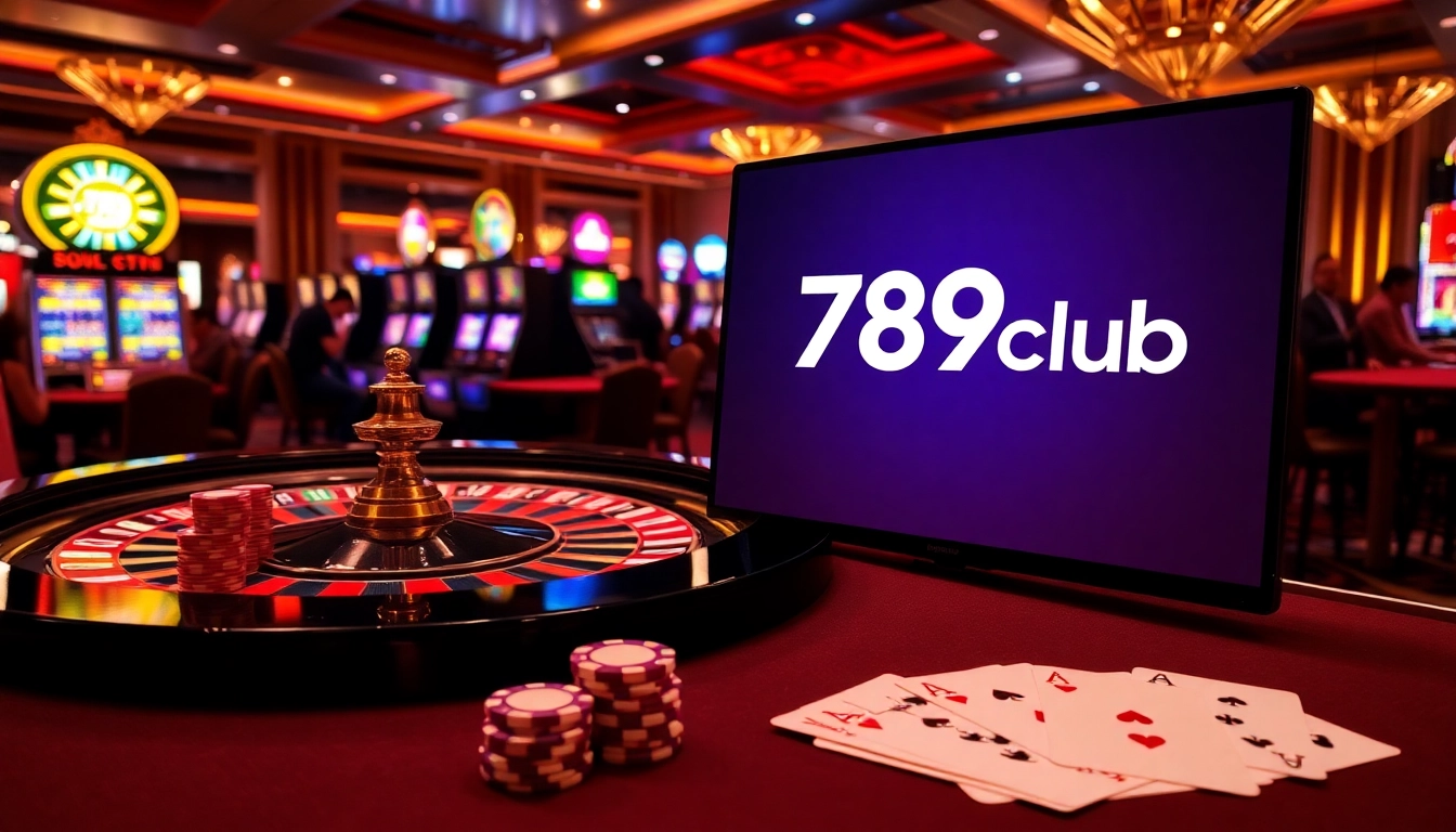 Engaged players at a roulette table showcasing the 789club brand in a vibrant casino ambiance.