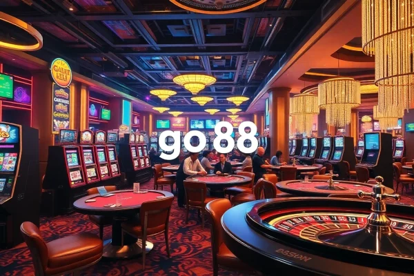 Experience the thrill at the go 88 casino with vibrant tables and exciting slot machines in action.