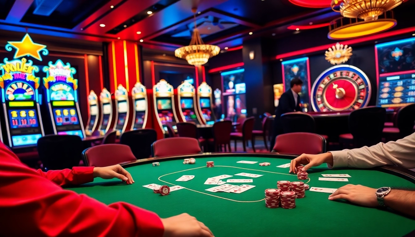 Experience the thrill of gambling at xx88 com with vibrant casino tables, cards, and slot machines.