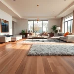 Transform your space with luxurious flooring near me in an elegant living room.