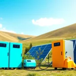 Showcase EcoFlow solar power station units in a scenic outdoor setting.