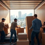 Long distance movers Calgary expertly packing a truck for a seamless relocation.