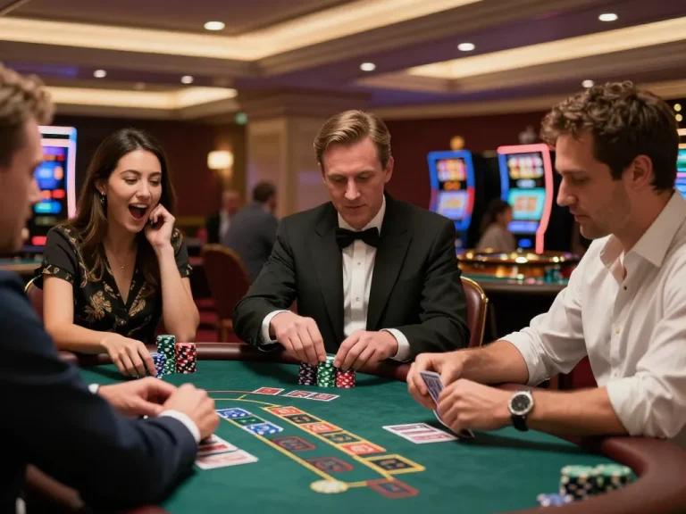 Players enjoying a game of blackjack at 789win, showcasing strategy and tension in gameplay