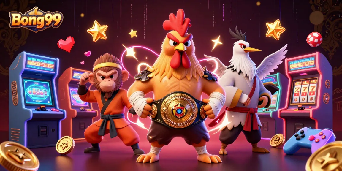 Bong99 showcases vibrant 3D cartoon characters in an energetic casino scene, emphasizing winning strategies.