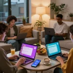 Engaging sexchat interactions in cozy online chat room with diverse adults.