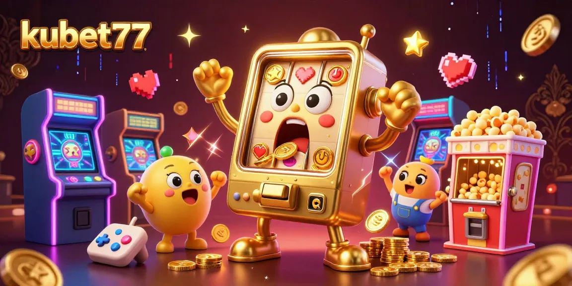 Spin to win at kubet77 with a lively scene of slot machines and dynamic gaming elements.