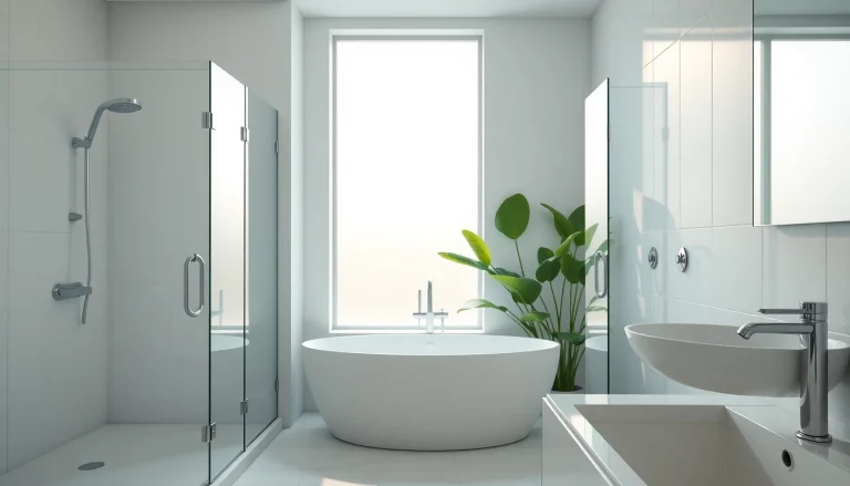 Experience elegant showers in a beautifully designed bathroom with modern features and calming decor.
