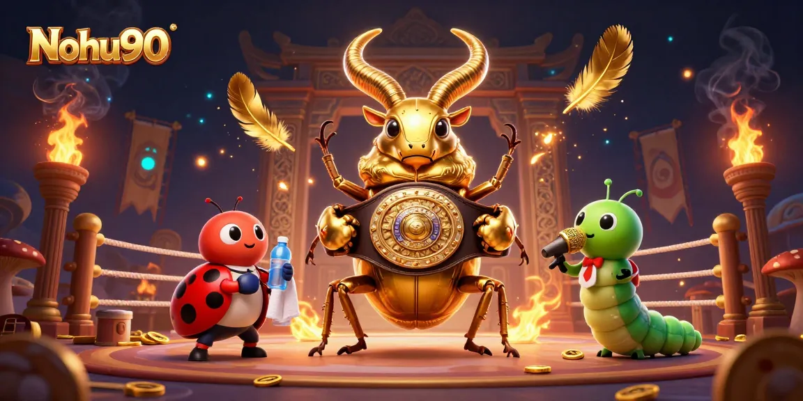 Nohu90 showcases a dynamic casino scene featuring unique 3D characters and vibrant game elements.