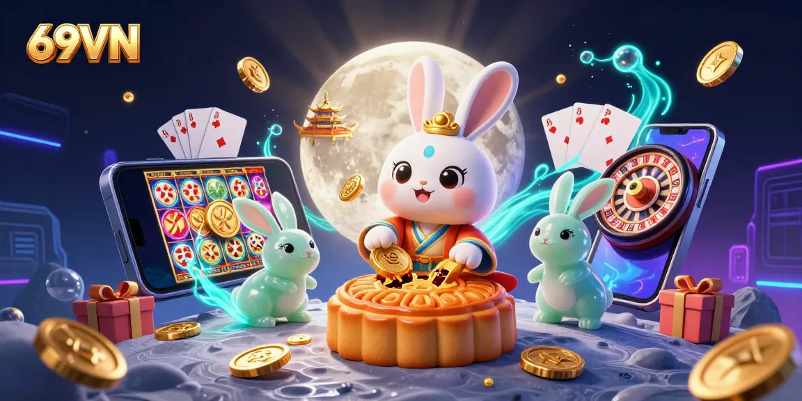 Experience 69VN's thrilling gaming world with vibrant casino elements and engaging action.