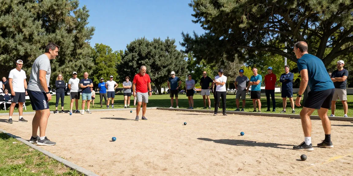 Petanque players actively participating in a local tournament at fopikotabanjarma.org.