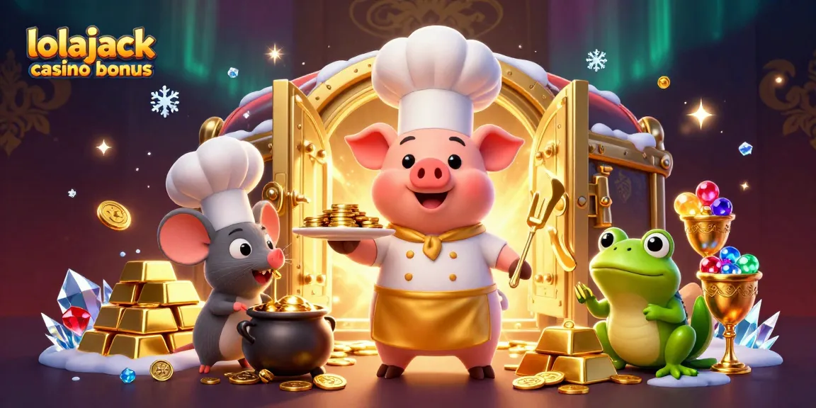 Experience the exciting lolajack casino bonus with gold coins and vibrant gambling elements.