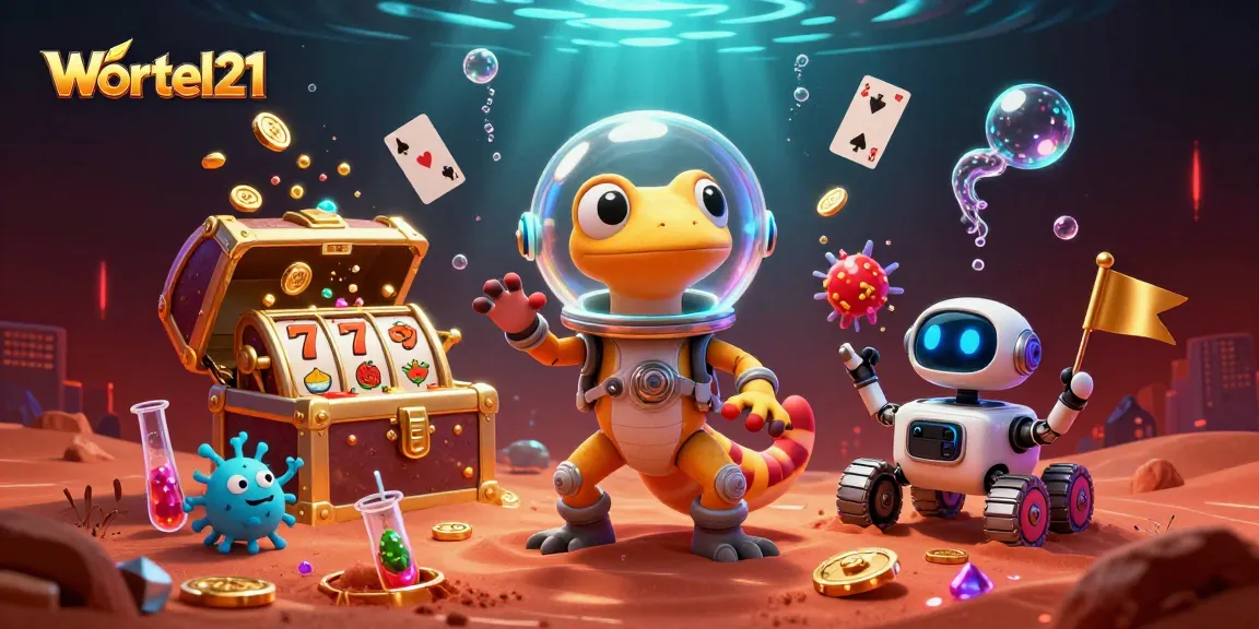 Wortel21 captures the excitement of winning with animated slot reels and golden treasures.