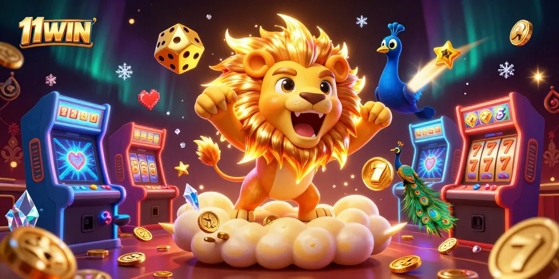 Experience thrilling wins with 11WIN in this vibrant casino scene, showcasing slots, games, and excitement.