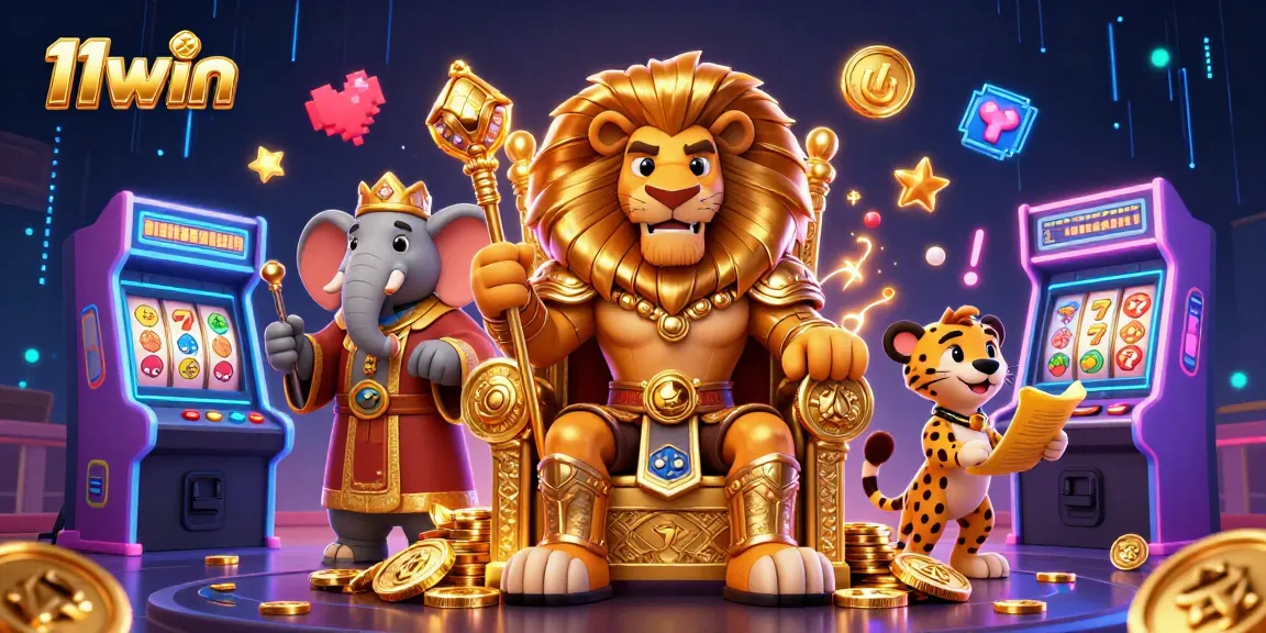 Engage in thrilling gaming experiences with 11win as the lion king reigns in a dynamic casino scene.