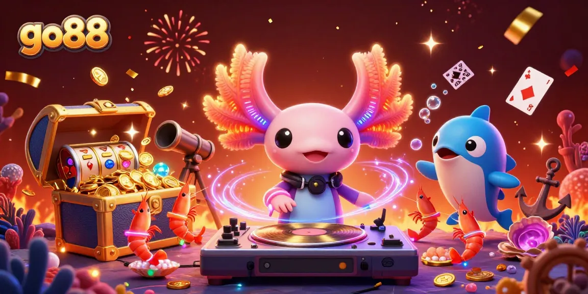 Engage with go88's exciting underwater casino adventure featuring colorful characters and vibrant game elements.
