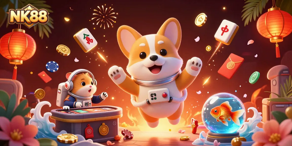 Experience thrilling gameplay at NK88 with vibrant casino elements and characters in a dynamic scene.